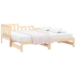Berkfield Home Pull-out Day Bed 2x(90x190) cm Solid Wood Pine in Natural - thumbnail 3