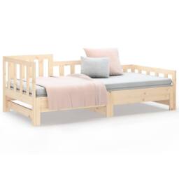 Berkfield Home Pull-out Day Bed 2x(90x190) cm Solid Wood Pine in Natural - thumbnail 5