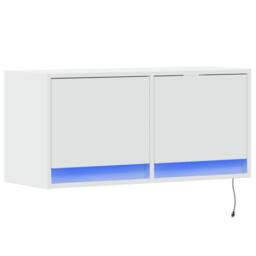 Berkfield Home TV Wall Cabinet with LED Lights White 80x31x35 cm - Size: 80 x 31 x 35 cm - thumbnail 1
