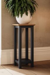 FWStyle Painted Graphite Blue Tall Side Table Ready Assembled in Dark Blue - thumbnail 1