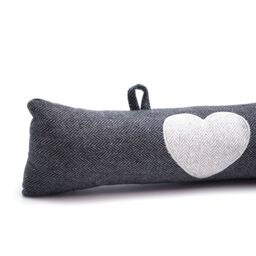 Nicola Spring Herringbone Draught Excluders - 78.5cm - Heart - Pack of 2 in Grey - thumbnail 4