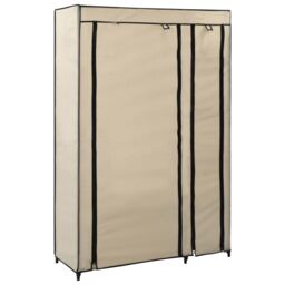 Berkfield Home Folding Wardrobe Cream 110x45x175 cm Fabric - Size: 110 x 45 x 175 cm - thumbnail 1