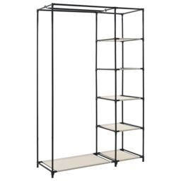 Berkfield Home Folding Wardrobe Cream 110x45x175 cm Fabric - Size: 110 x 45 x 175 cm - thumbnail 6