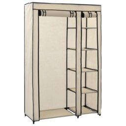 Berkfield Home Folding Wardrobe Cream 110x45x175 cm Fabric - Size: 110 x 45 x 175 cm - thumbnail 4