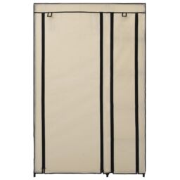 Berkfield Home Folding Wardrobe Cream 110x45x175 cm Fabric - Size: 110 x 45 x 175 cm - thumbnail 3