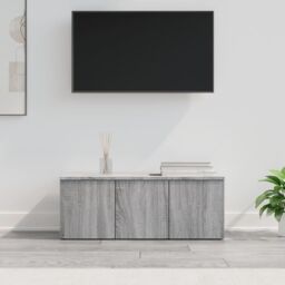Berkfield Home TV Cabinet Grey Sonoma 80x34x30 cm Engineered Wood - Size: 80 x 34 x 30 cm - thumbnail 1