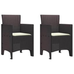 Berkfield Home Modern Garden Dining Set 3-Piece Set Brown Resin Sturdy Rectangular - thumbnail 5