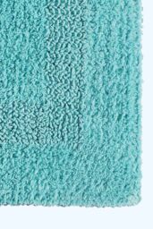Homescapes Luxury Bath Mat Reversible 100% Cotton 1600GSM, 50 x 80cm, Extra Soft in Aqua - Size: 50 x 80 cm - thumbnail 2
