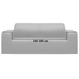 Berkfield Home 2-Seater Stretch Couch Slipcover Grey Polyester Jersey - thumbnail 6