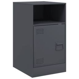 Berkfield Home Bedside Cabinets 2pcs Anthracite 34.5x39x62 cm Steel in Charcoal - thumbnail 7