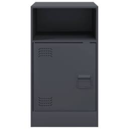 Berkfield Home Bedside Cabinets 2pcs Anthracite 34.5x39x62 cm Steel in Charcoal - thumbnail 5