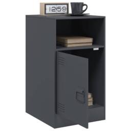 Berkfield Home Bedside Cabinets 2pcs Anthracite 34.5x39x62 cm Steel in Charcoal - thumbnail 4