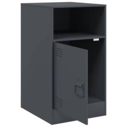 Berkfield Home Bedside Cabinets 2pcs Anthracite 34.5x39x62 cm Steel in Charcoal - thumbnail 6