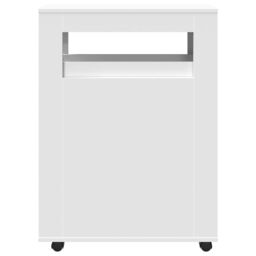 Berkfield Home Narrow Bathroom Cabinet with Wheels White Engineered Wood - thumbnail 4