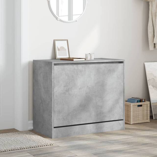 Berkfield Home Shoe Cabinet Concrete Grey 80x42x69 cm Engineered Wood - Size: 80 x 42 x 69 cm - image 1