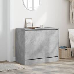 Berkfield Home Shoe Cabinet Concrete Grey 80x42x69 cm Engineered Wood - Size: 80 x 42 x 69 cm - thumbnail 1