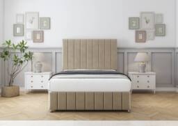 "Sloomy California Coniston Divan Base No Drawers-54"" Headboard-12"" Footboard in Cream - Size: Small Single" - thumbnail 2