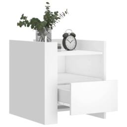 Berkfield Home Bedside Cabinet White 45x50x50 cm Engineered Wood - Size: 45 x 50 x 50 cm - thumbnail 3