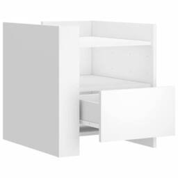 Berkfield Home Bedside Cabinet White 45x50x50 cm Engineered Wood - Size: 45 x 50 x 50 cm - thumbnail 7
