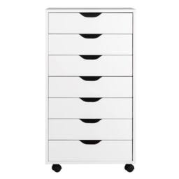 Costway 7-Drawer Storage Cabinet Mobile File Organizer Filing Dresser Chest in White - thumbnail 1