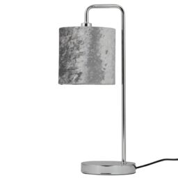 First Choice Lighting Grey Crushed Velvet 15.5cm Table Lamp Shade - thumbnail 3