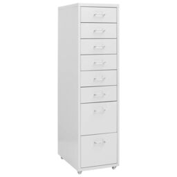 Berkfield Home Mobile File Cabinet Grey 28x41x109 cm Metal - Size: 28 x 41 x 109 cm - thumbnail 1