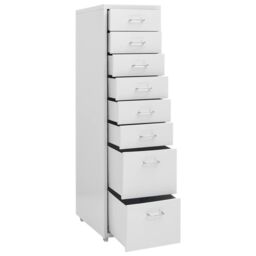 Berkfield Home Mobile File Cabinet Grey 28x41x109 cm Metal - Size: 28 x 41 x 109 cm - thumbnail 5