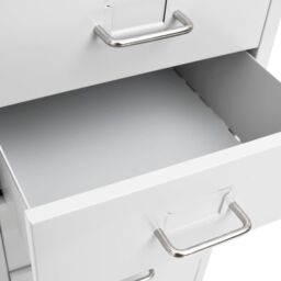 Berkfield Home Mobile File Cabinet Grey 28x41x109 cm Metal - Size: 28 x 41 x 109 cm - thumbnail 6
