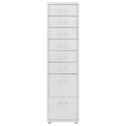 Berkfield Home Mobile File Cabinet Grey 28x41x109 cm Metal - Size: 28 x 41 x 109 cm - thumbnail 2