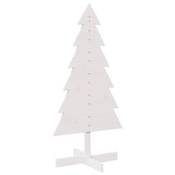 Berkfield Home Wooden Christmas Tree for Decoration White 120 cm Solid Wood Pine