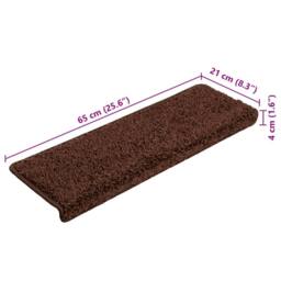 Berkfield Home Stair Mats 10 pcs 65x21x4 cm Brown - Size: Medium - thumbnail 9