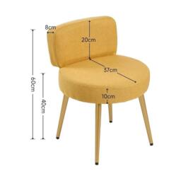 Kelvenix Dressing Table Stool Soft Pouffe yellow - Size: 0.6m2 - thumbnail 2