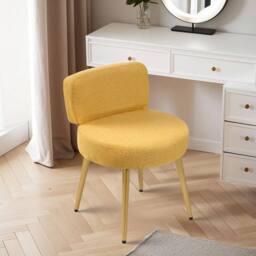 Kelvenix Dressing Table Stool Soft Pouffe yellow - Size: 0.6m2 - thumbnail 4