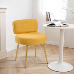 Kelvenix Dressing Table Stool Soft Pouffe yellow - Size: 0.6m2 - thumbnail 5