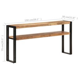 Berkfield Home Console Table 150x30x75 cm Solid Acacia Wood in Brown - Size: 150 x 30 x 75 cm - thumbnail 5