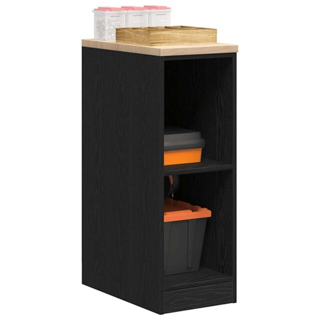 Berkfield Home Garage Storage Cabinet Black 30x51x85 cm Solid Wood Pine - Size: 30 x 51 x 85 cm - image 1