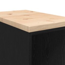 Berkfield Home Garage Storage Cabinet Black 30x51x85 cm Solid Wood Pine - Size: 30 x 51 x 85 cm - thumbnail 8