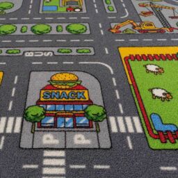 Kukoon Childrens Toy Car Roads Soft Play Mat 200cm x 200cm in Grey - Size: 200 cm x 200 cm - thumbnail 5
