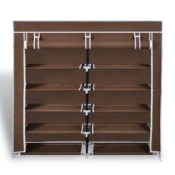 Berkfield Home Fabric Shoe Cabinet with Cover 115 x 28 x 110 cm Brown