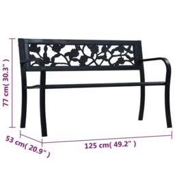 Berkfield Home Decorative Garden Bench 125 cm Black Steel - thumbnail 7