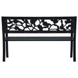 Berkfield Home Decorative Garden Bench 125 cm Black Steel - thumbnail 4