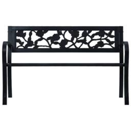 Berkfield Home Decorative Garden Bench 125 cm Black Steel - thumbnail 3