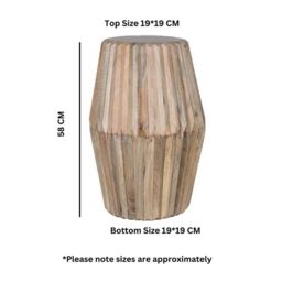 Indian Hub Hudson Carved Side Table - Mango Wood - L19 x W19 x H58 cm in Brown - thumbnail 3