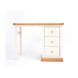 Cabinet Bits Trevi 3 Drawer Desk - Dressing Table Chrome Knob in Off-White - thumbnail 1