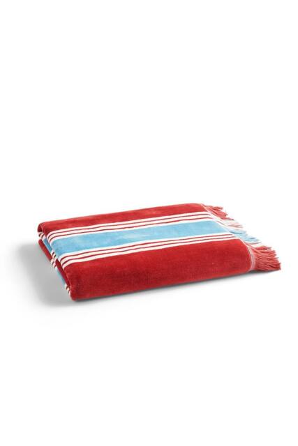 CHRISTY 'College' Hammam Inspired Fringed Beach Towel in Red - image 1