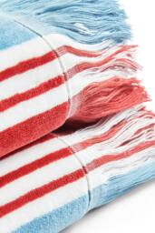 CHRISTY 'College' Hammam Inspired Fringed Beach Towel in Red - thumbnail 2