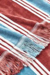 CHRISTY 'College' Hammam Inspired Fringed Beach Towel in Red - thumbnail 4