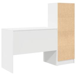Berkfield Home Desk with Storage White Engineered Wood - thumbnail 8
