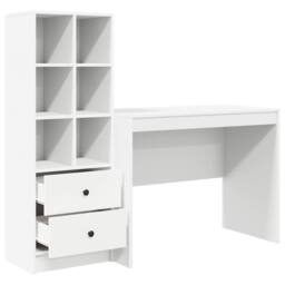 Berkfield Home Desk with Storage White Engineered Wood - thumbnail 6
