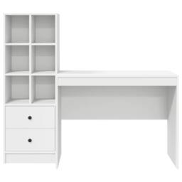 Berkfield Home Desk with Storage White Engineered Wood - thumbnail 7